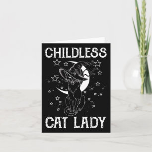 Kinderloses Cat Lady Halloween Cat Shirt für Fraue Karte