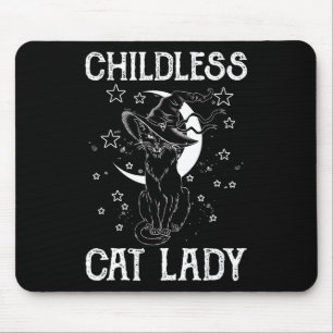 Kinderloses Cat Lady Halloween Cat Shirt für Fraue Mousepad