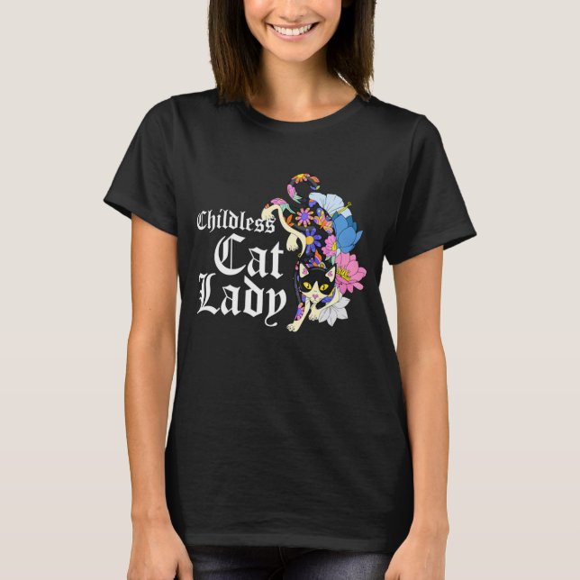 Kinderloses Cat Lady Shirt, Politisch-demokratisch T-Shirt (Vorderseite)