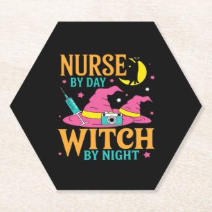 Kindermädchen an Tag, Hexe an Nacht Katze Hallowee Untersetzer