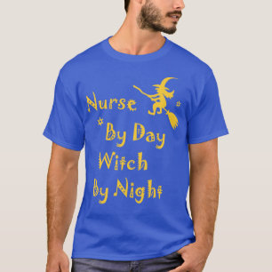 Kindermädchen an Tag Hexe an Nacht Weihnachtsfeier T-Shirt