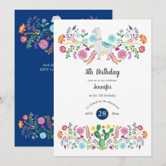 Kindermädchen FIESTA LLAMA Blume Einladung