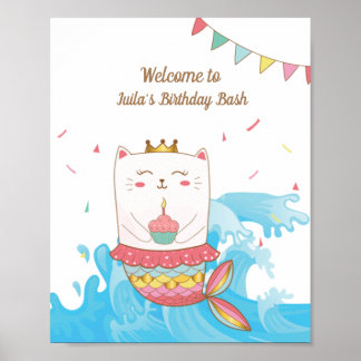 Kindermädchen Geburtstagsparty Begrüßungszeichen Poster