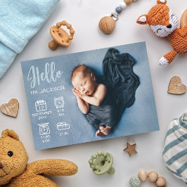 Kindermädchen hallo überlagern Foto- & Geburtsstat Ankündigung