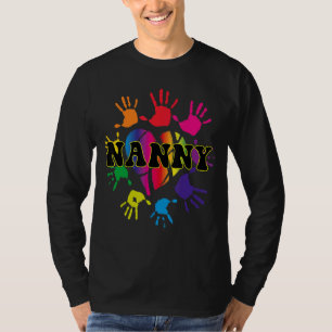 Kindermädchen Handdruckkids Handprint Großmutter M T-Shirt
