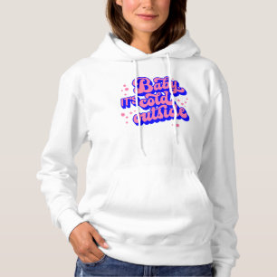Kindermädchen, kalt draußen im Winter. Hoodie