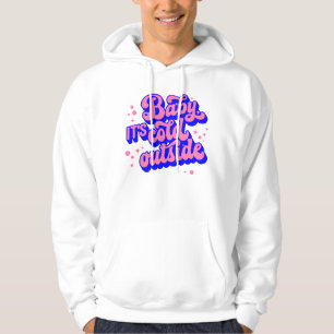 Kindermädchen, kalt draußen im Winter. Hoodie