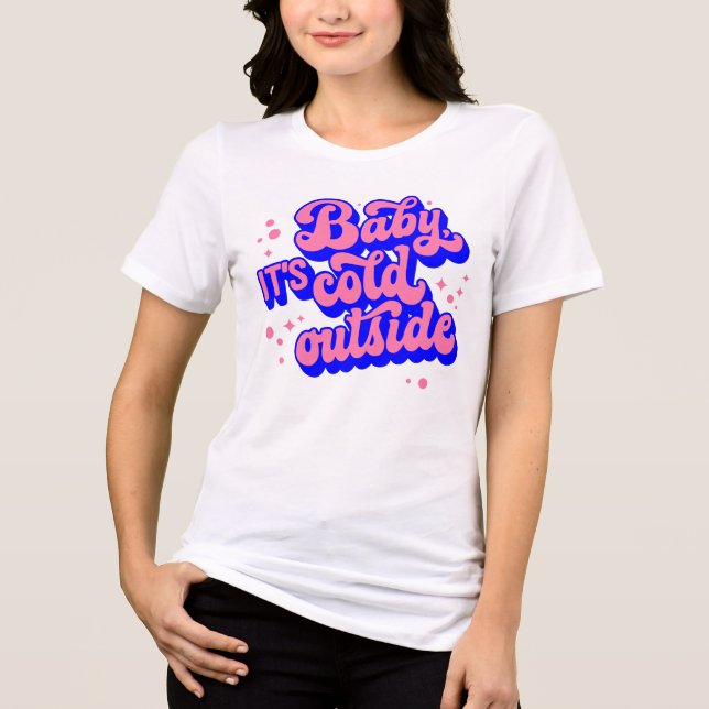 Kindermädchen, kalt draußen im Winter. Tri-Blend Shirt (Vorderseite)