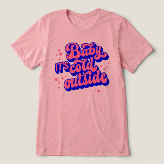 Kindermädchen, kalt draußen im Winter. Tri-Blend Shirt