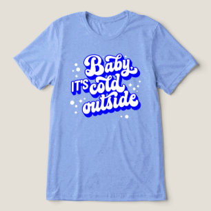 Kindermädchen, kalt draußen im Winter. Tri-Blend Shirt