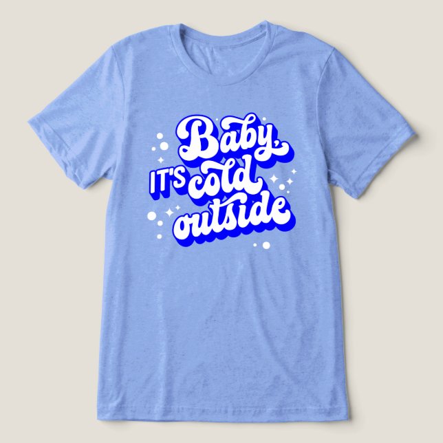 Kindermädchen, kalt draußen im Winter. Tri-Blend Shirt (Design Vorderseite)