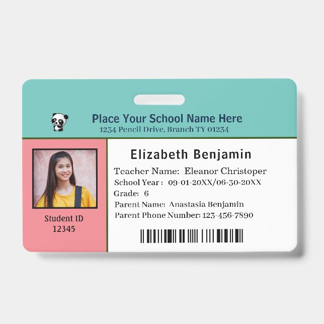 Kindermädchen mit benutzerdefinierter ID-Karte Ausweis (Vorderseite)