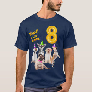 Kindermädchen niedliche Hunde 8. Geburtstag Welpen T-Shirt