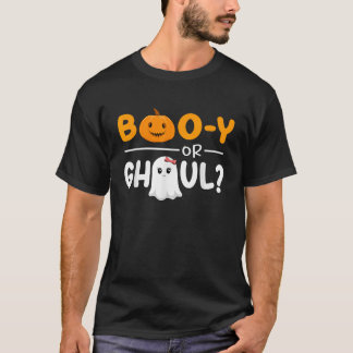 Kindermädchen oder Ghoul Gender Reveal Halloween-K T-Shirt