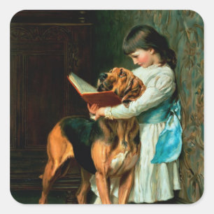 Kindermädchen oder obligatorische Bildung Quadratischer Aufkleber