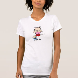 Kindermädchen-Strichmännchen-Shirt T-Shirt