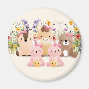 Kindermädchen und Feldmagnet für Wildblumen Magnet