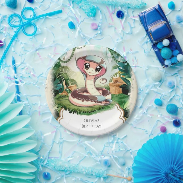 Kindermagische Schlange zum Geburtstag Pappteller (Party)