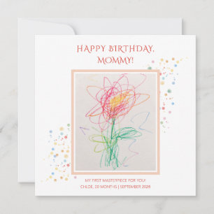 Kindermalerei-Foto Frohe Geburtstag Mama Andenken Save The Date