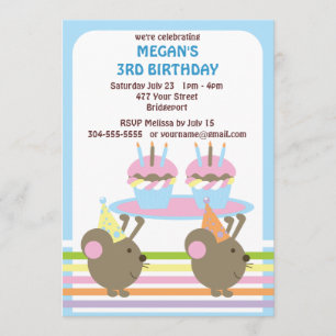 Kindermäuse Geburtstag Einladung