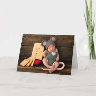 Kindermäuse mit Käse - Kinderkarten Dankeskarte