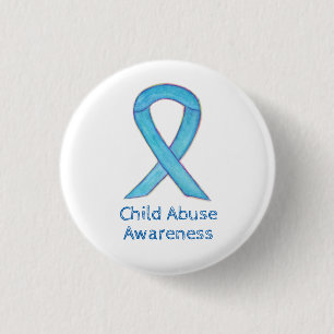 Kindermissbrauch Blue Awareness Ribbon Custom Butt Button