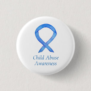 Kindermissbrauch Blue Awareness Ribbon Custom Butt Button