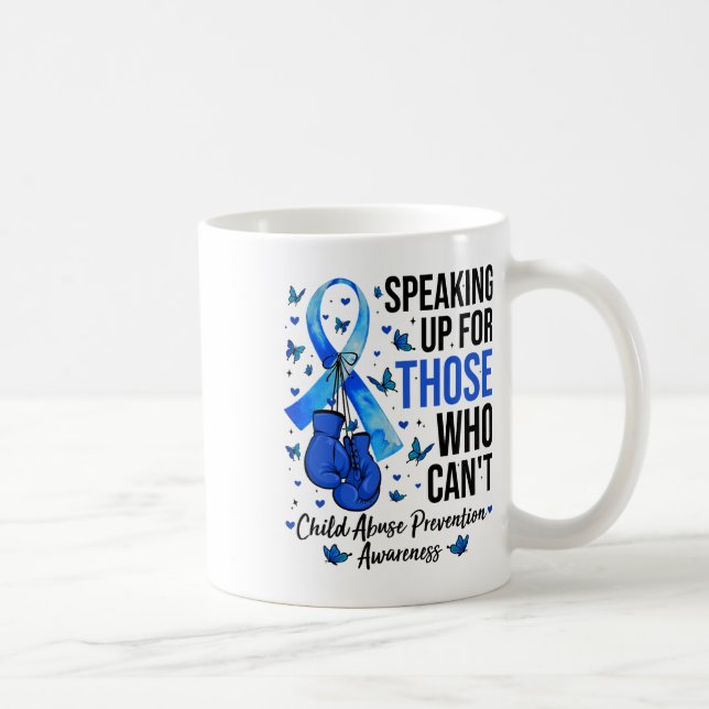Kindermissbrauch-Präventions-Bewusstseins-Boxhands Kaffeetasse (Rechts)