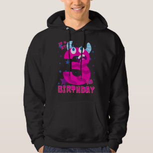 Kindermonster 3 Jahre alter Glückwunsch Geburtstag Hoodie