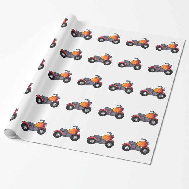 KINDERMOTORRAD GESCHENKPAPIER (Ungerollt)