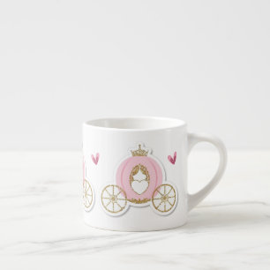 Kindermug - Prinzessinnen-Kutsche Glitzerherzen Espressotasse