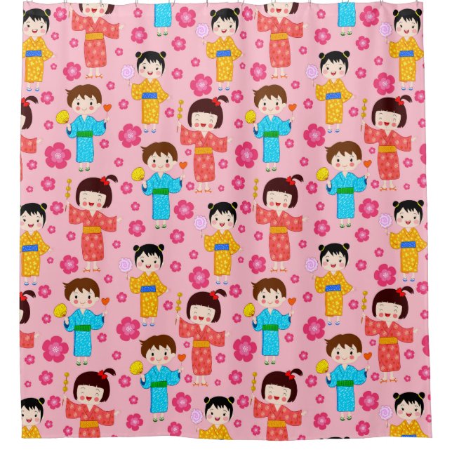 Kindermuster Duschvorhang (Vorderseite)