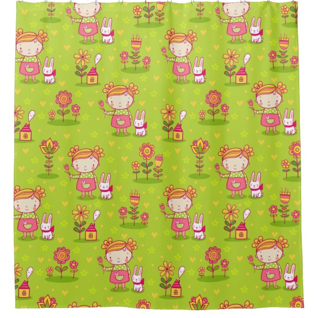 Kindermuster Duschvorhang (Vorderseite)