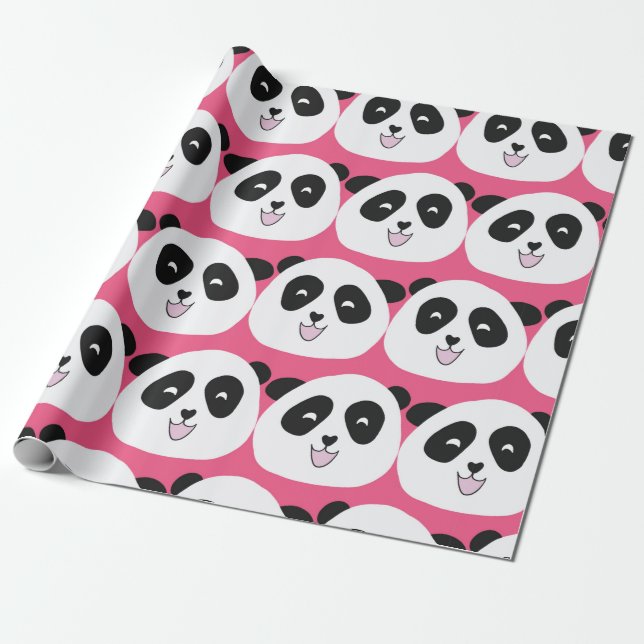 Kindermuster Panda ist eine nahtlose Vintage Wiede Geschenkpapier (Ungerollt)