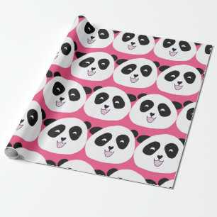 Kindermuster Panda ist eine nahtlose Vintage Wiede Geschenkpapier