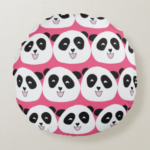 Kindermuster Panda ist eine nahtlose Vintage Wiede Rundes Kissen