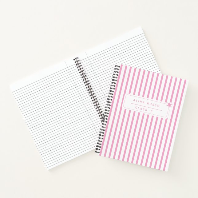 Kindern rosa minimalistisches Spiralheft Notizbuch (Innenseite)