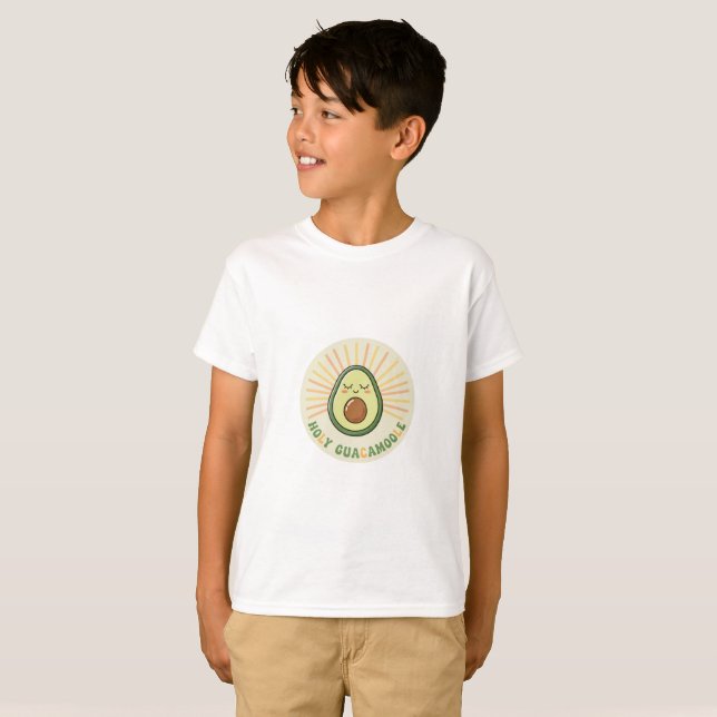 Kindern T-Shirt designed mit "Heilige Guacamole". (Vorne ganz)
