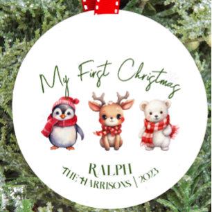 Kindernahrung Weihnachtskids-Weihnachtstiere Keramik Ornament