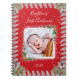 Kindernahrungsdatum des ersten Weihnachtsnamens de Notizblock