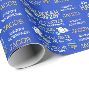 Kindername Hanukkah Wrapping Paper Geschenkwrap Geschenkpapier