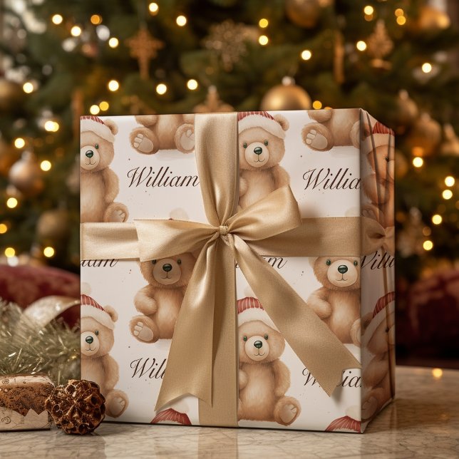 Kindername Teddy Bear Weihnachten Geschenkpapier Set (Von Creator hochgeladen)