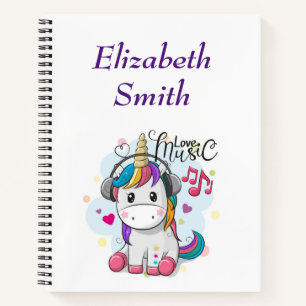 Kindernotizbuch - Einhorn Musikliebhaber Notizbuch