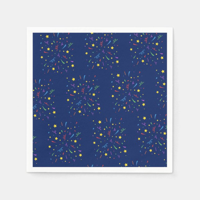 Kinderparty Blue Confetti Serviette (Vorderseite)