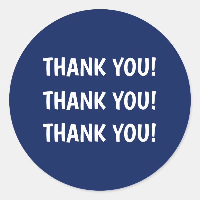 Kinderparty Blue Danke Runder Aufkleber (Vorderseite)