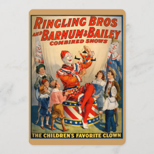 Kinderparty-Einladung mit einem Vintage-Clown Einladung