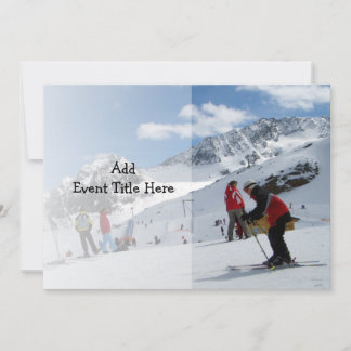Kinderparty oder Urlaub zum Skifahren Einladung