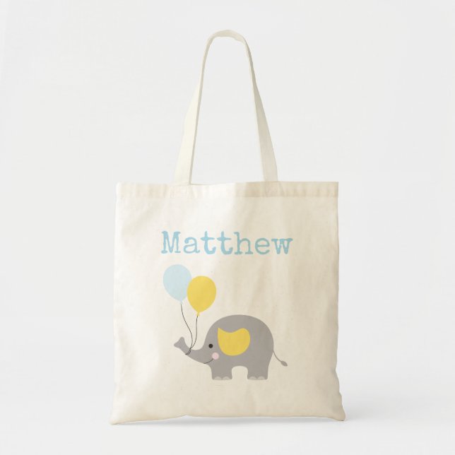 Kinderpersonalisierte Elefant-Tasche Tragetasche (Vorne)