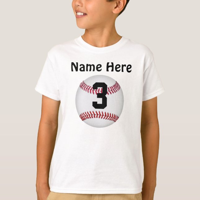 Kinderpersonalisierter Baseball Jersey, NAME und T-Shirt (Vorderseite)