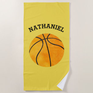 Kinderpersonalisierter Basketball trägt orange Strandtuch